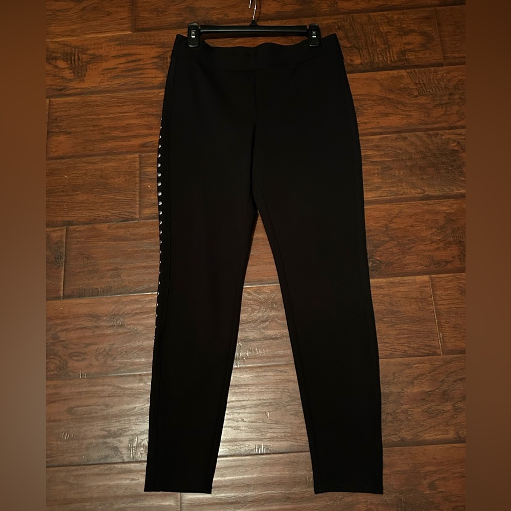 Bar 3 Black Leggings with Silver Studs